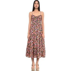 BANJANAN Beryl Dress, Mini Bloom Vivid Black S